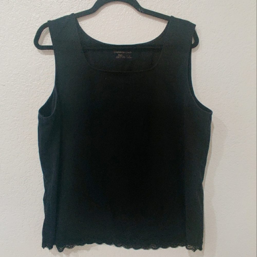 Coldwater Creek 2X Black  Lace Tank Cami